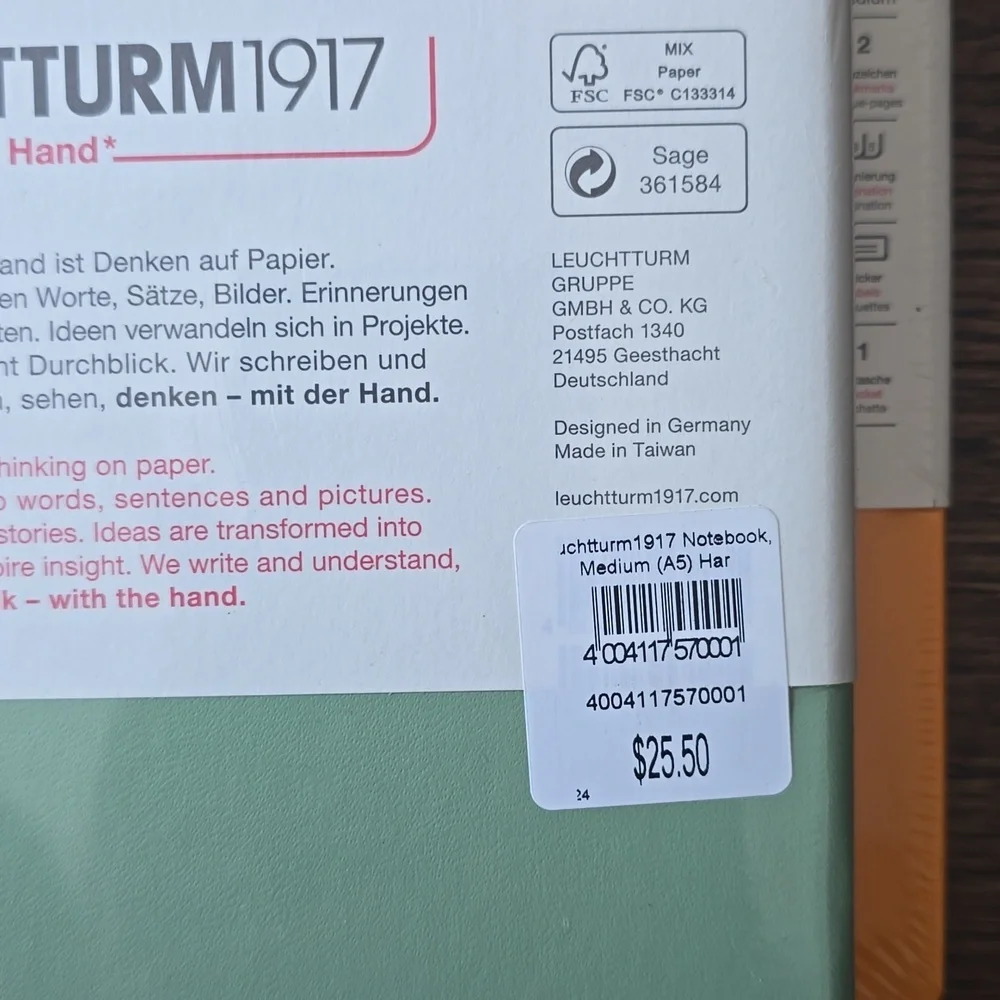 ❤️BUY 5 GET 3 FREE  Leuchtturm1917 Notebook Medium (A5), Hardcover, Lobster